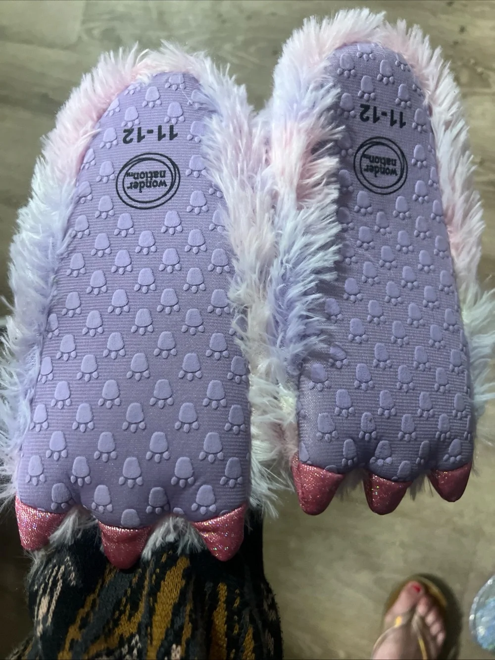 wonder nation Pastel Pink & Purple Plush Kids Slipper Boots